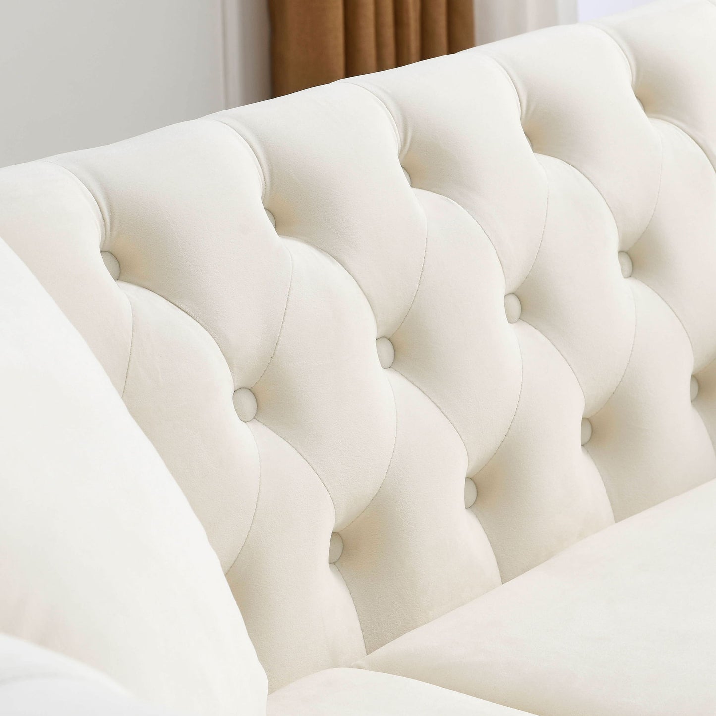Chesterfield Sofa With Rolled Arms And Nailhead Trim