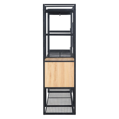 Open Style Wardrobe With Hanging Rails, Shelves And Drawers