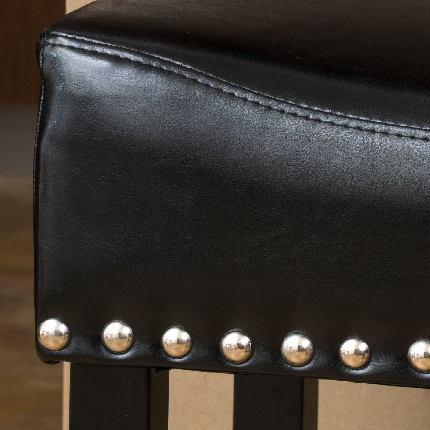 Soltique - Backless Dining Counter Stool With Nailhead Trim (Set of 2)