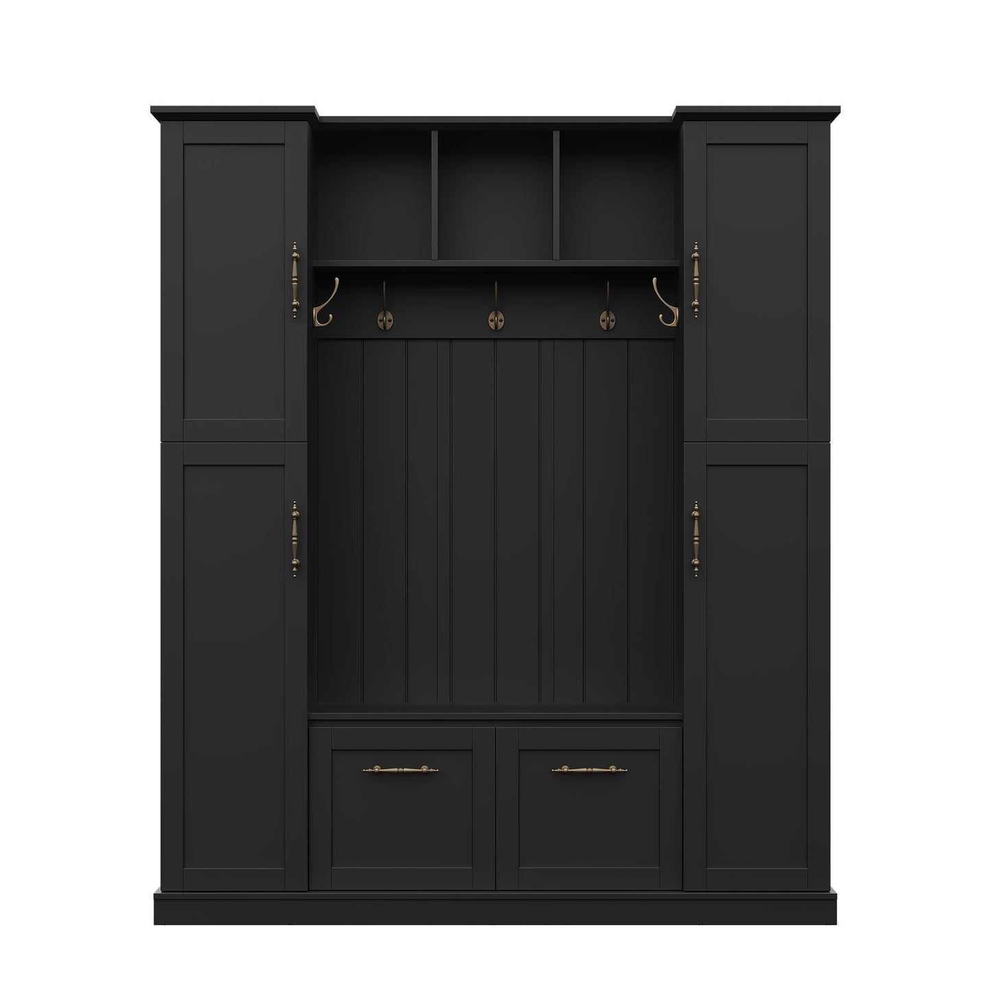 Hall Tree With 4 Side Cabinets