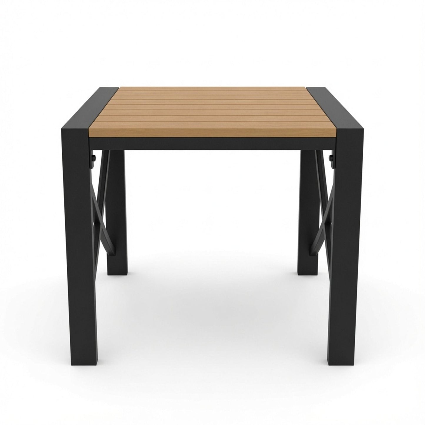 Square Outdoor Patio End Table - Black
