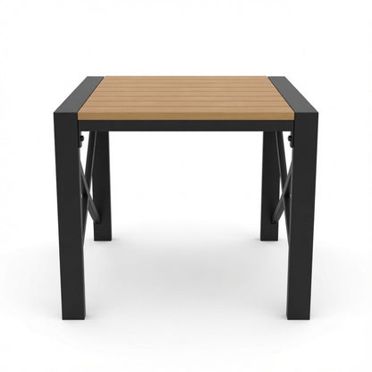 Square Outdoor Patio End Table - Black