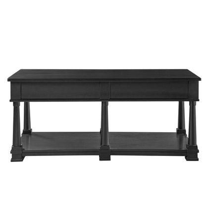Coffee Table With 2 Storage Drawers & Lower Open Shelf