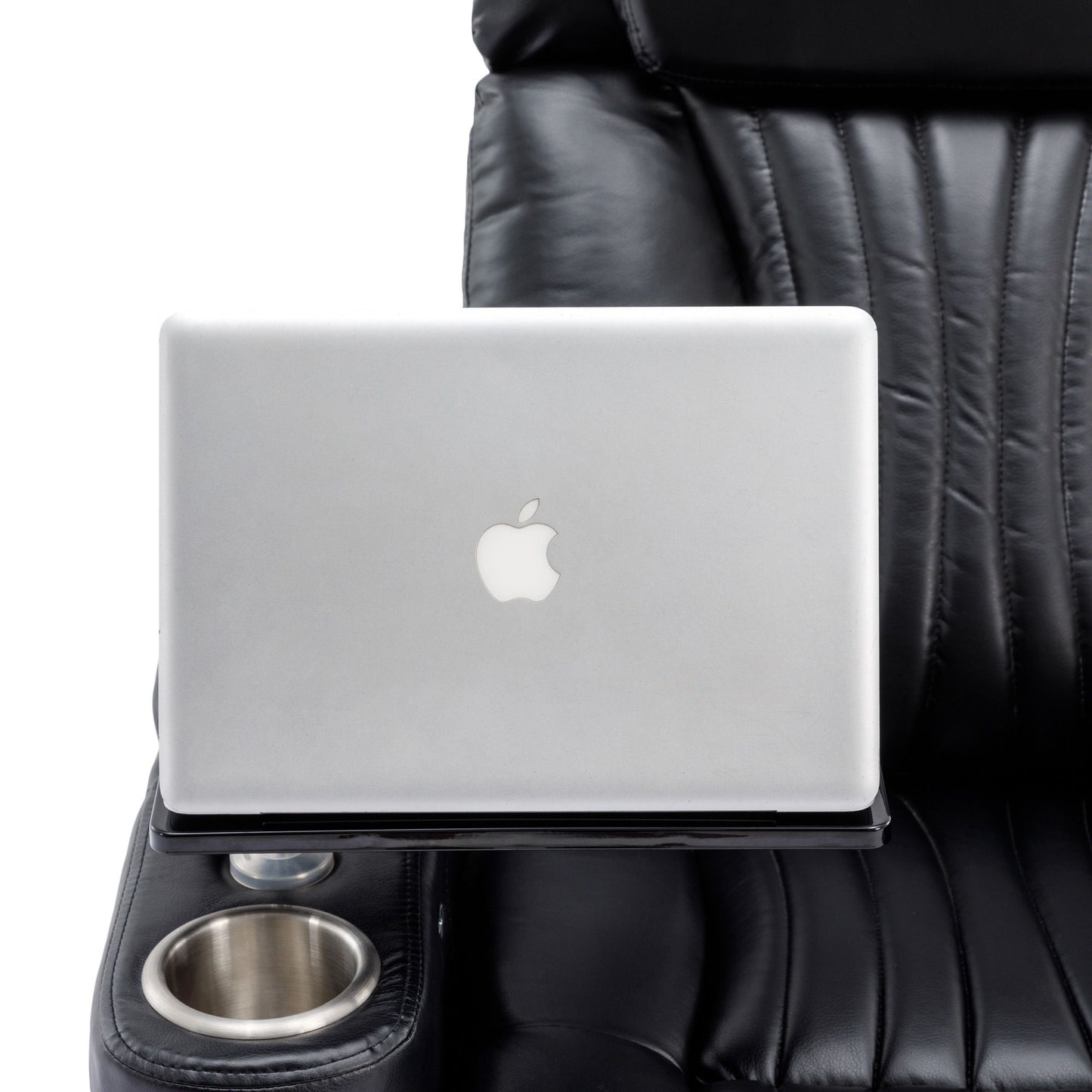 270° Power Swivel Recliner Home Theater Chair With Hidden Arm Storage, LED Light, Cup Holder, And Tray Table
