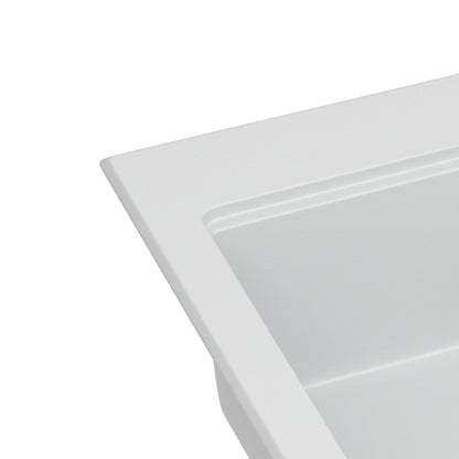 Quartz Kitchen Sink 30" X 22" Granite Composite Workstation Drop In Sink - White