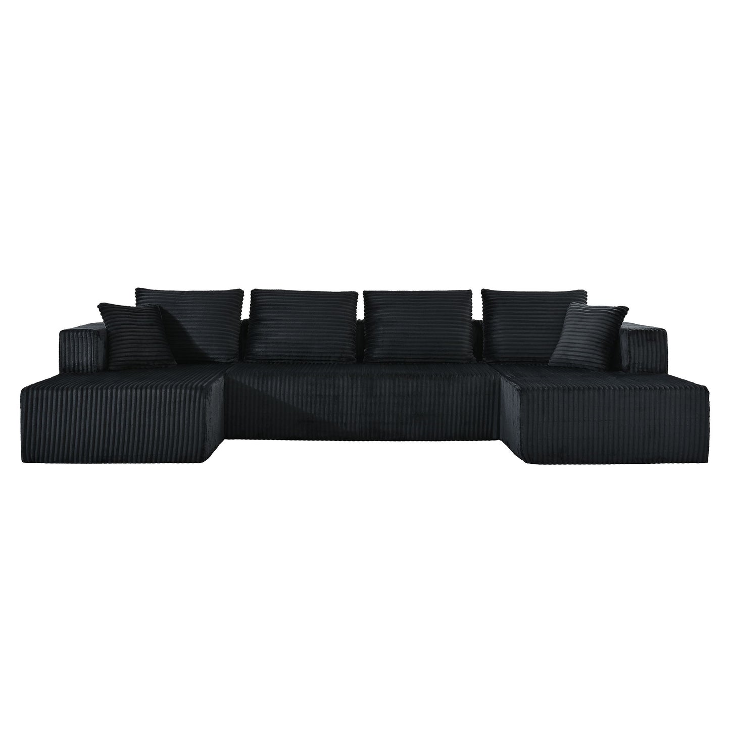 U-Shaped Modular Sectional Sofa With Double Chaise, Oversized Deep Seat For Living Room