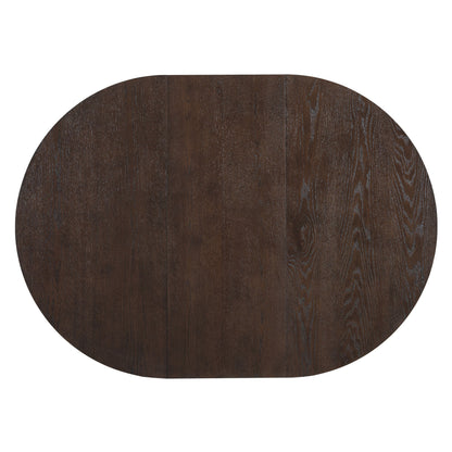 Topmax - 5 Piece Modern Extendable Round Dining Table Set With Removable Leaf For Small Places