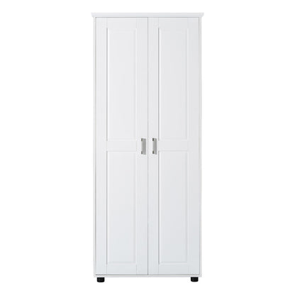 Storage Cabinet With Adjustable Shelves, 2 Doors, Rectangle Design For Bathroom