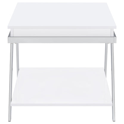 Briana - 2 Piece Coffee And End Table Set With Lift Top Legs - Gloss White