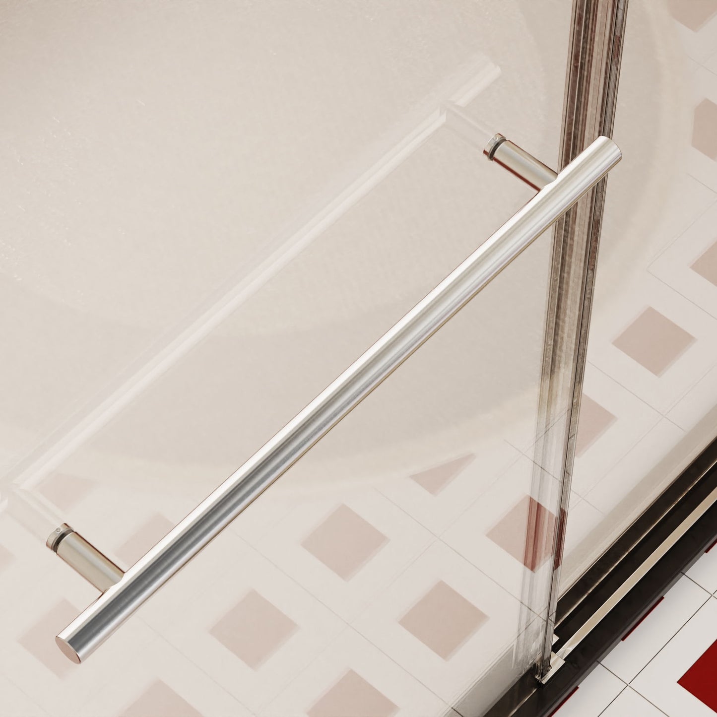 Frameless Single Sliding Shower Doors With Towel Rail & Handle