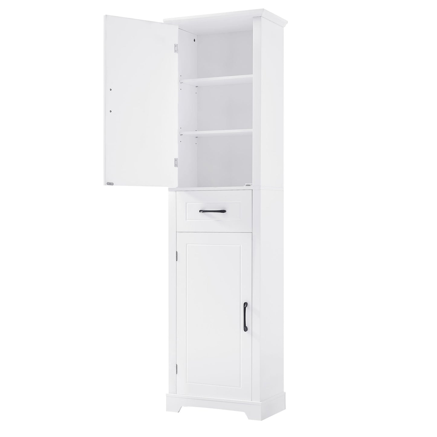 Tall Freestanding Bathroom Storage Cabinet With 2 Doors And Adjustable Shelves