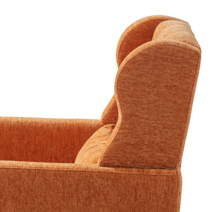Modern Accent Chair, Arm Chairs For Living Room, Upholstered Mordern Armchair, Comfy Soft Padded Lounge Chair In Small Space, Bedroom, With Pillow, Solid Wood Leg