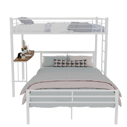 Bunk Bed With Built In Desk & Guardrail Frame