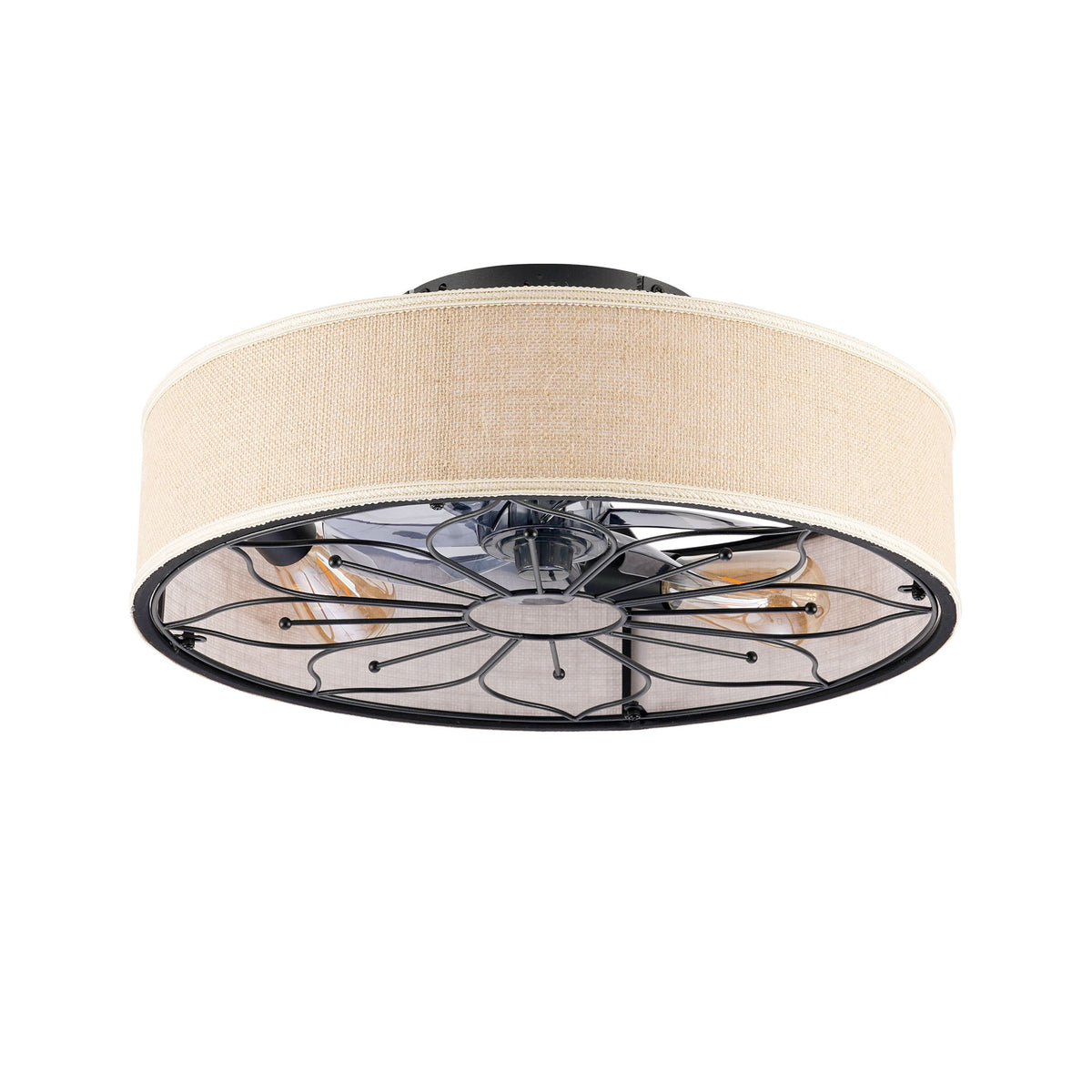 Lotus Bladeless Ceiling Fan With Remote Control For Living Room - Matte Black