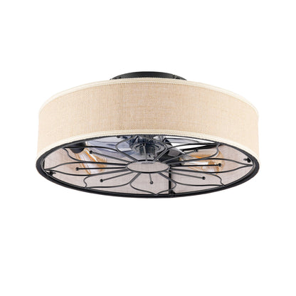 Lotus Bladeless Ceiling Fan With Remote Control For Living Room - Matte Black
