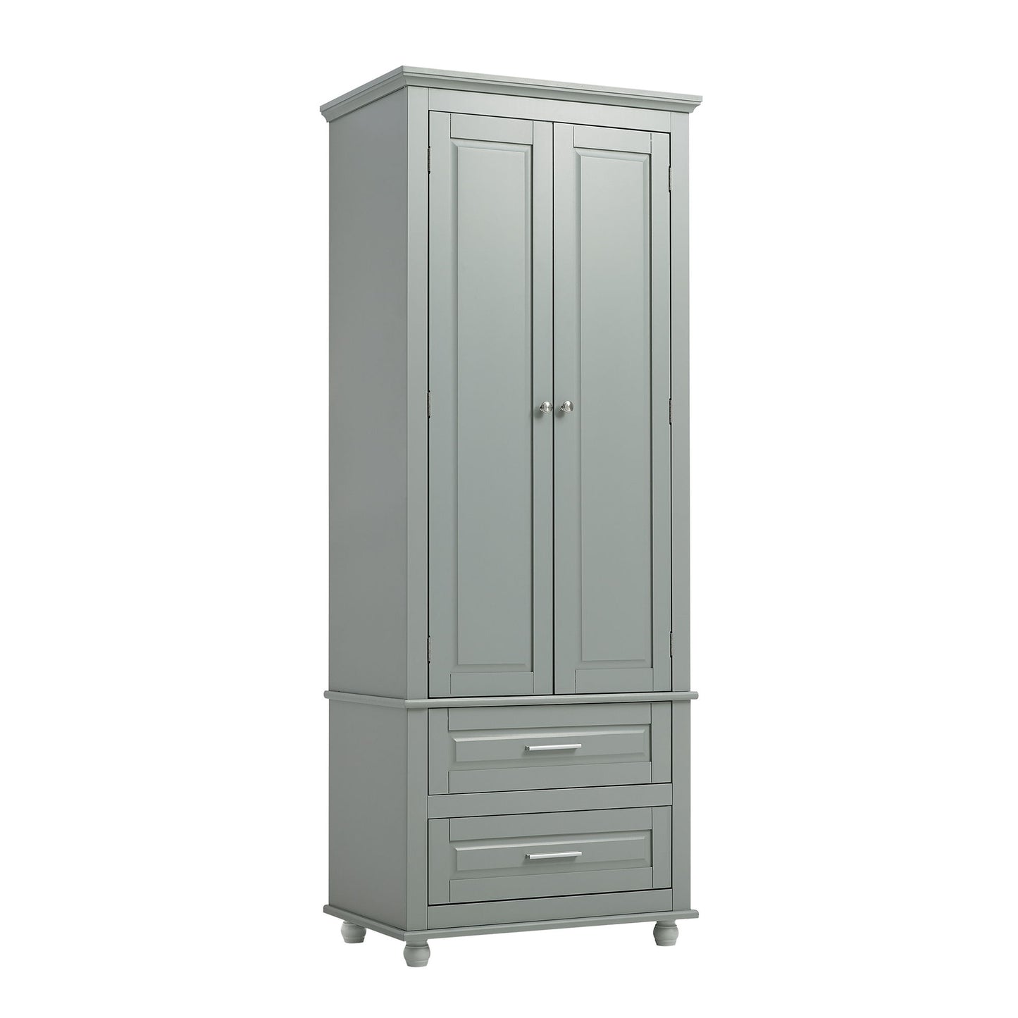 Tall Storage Cabinet With 2 Drawers For Bathroom