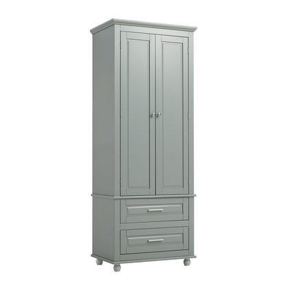 Tall Storage Cabinet With 2 Drawers For Bathroom