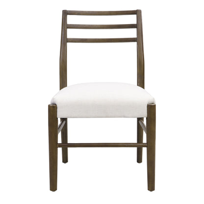 Farmhouse Style Dining Chair Set With Ladder Back Design