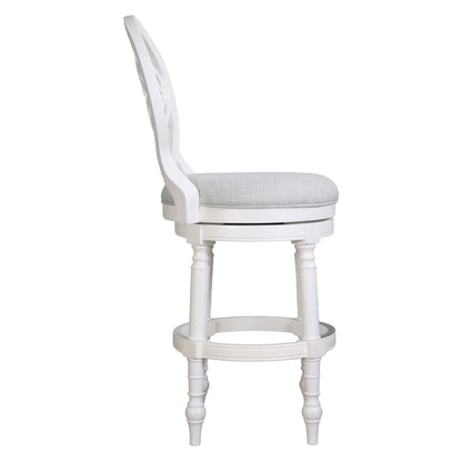 Stool With Back And Swivel Upholstered Seat