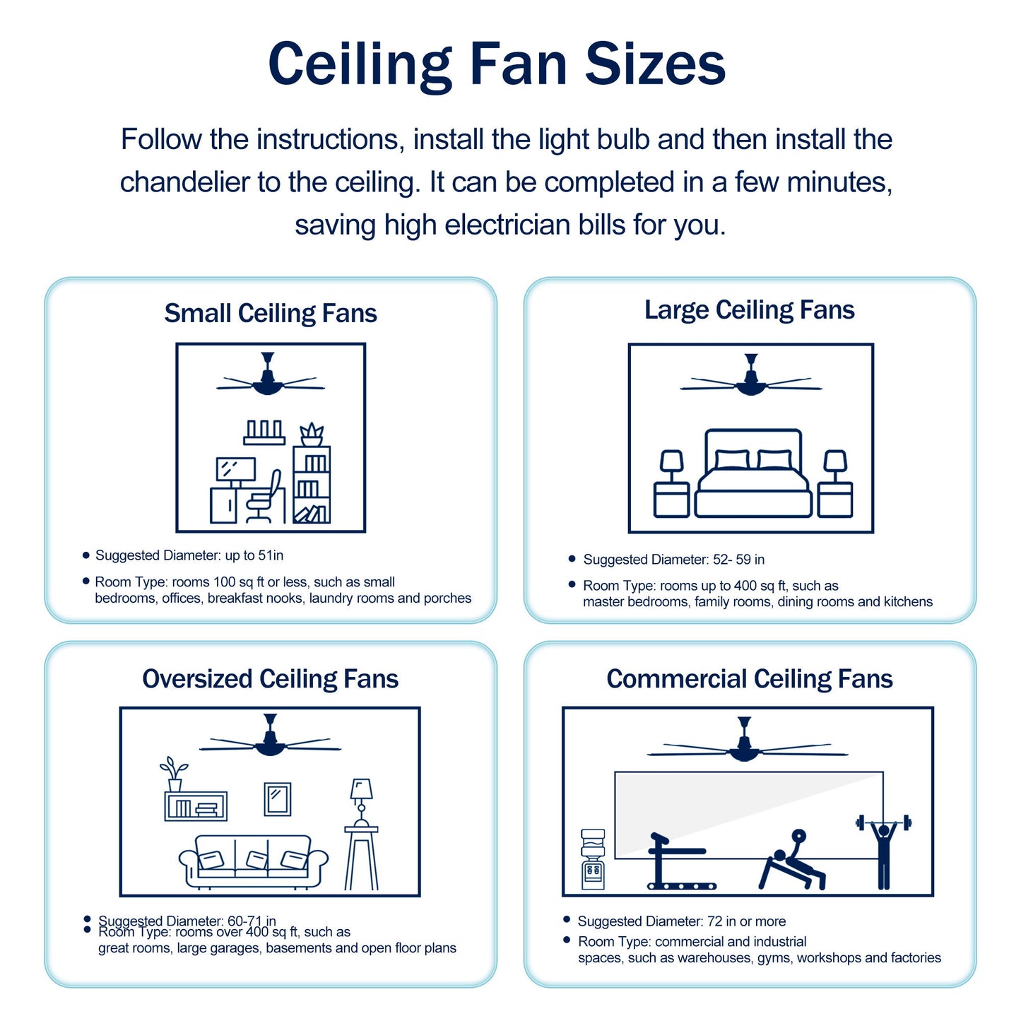 Ceiling Fan With Lights Quiet DC Motor 3 Blade Ceiling Fans 6 Speed Levels, Reversible Ceiling Fan - Matte Black / Wood