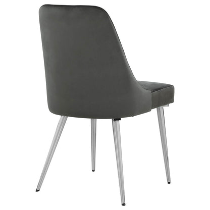 Padded Side Chair Of 2) With Upholstered Seat And Polished - Gray