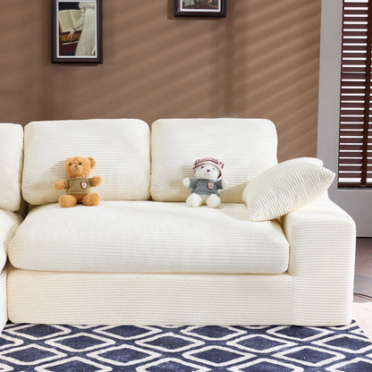 Compressed Sofa With 3 Back Cushions, 2 Throw Pillows