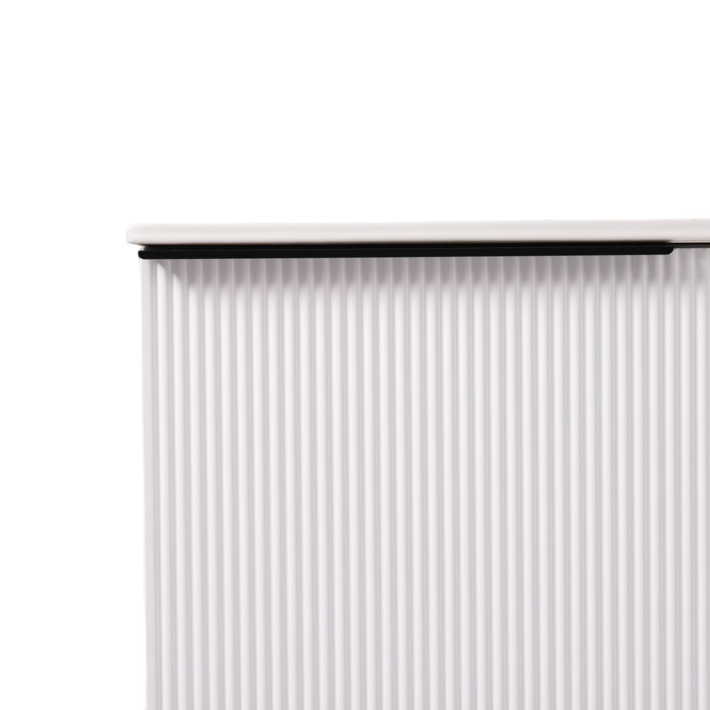 Fluted Bathroom Vanity With Ceramic Sink, Soft Close Slides