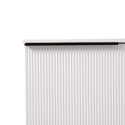 Fluted Bathroom Vanity With Ceramic Sink, Soft Close Slides