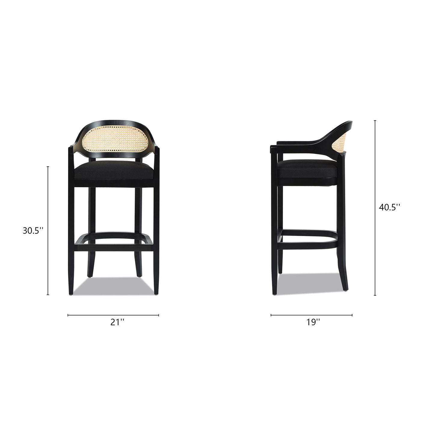 Americana - Mid-Century Modern Cane Back Counter Stool