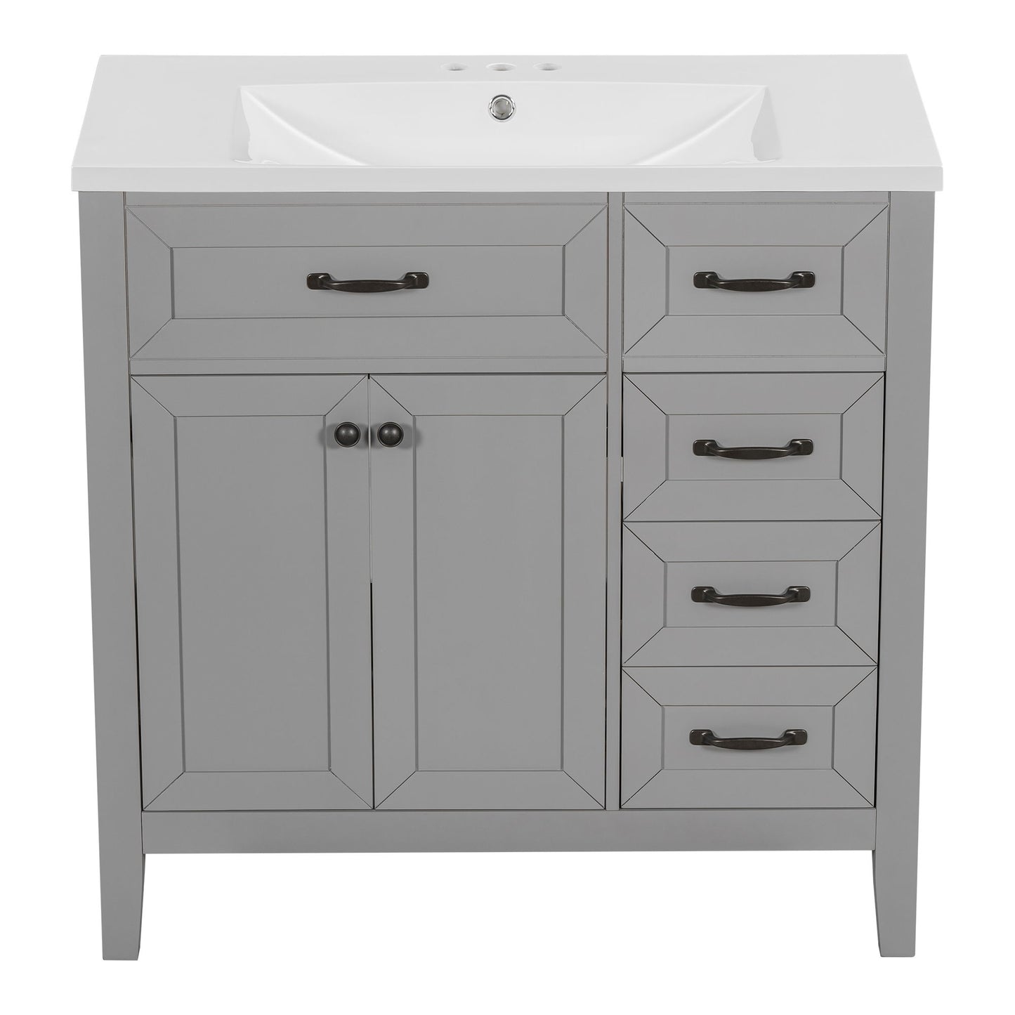 Modern Bathroom Vanity With Sink, Freestanding With Drawers And Doors