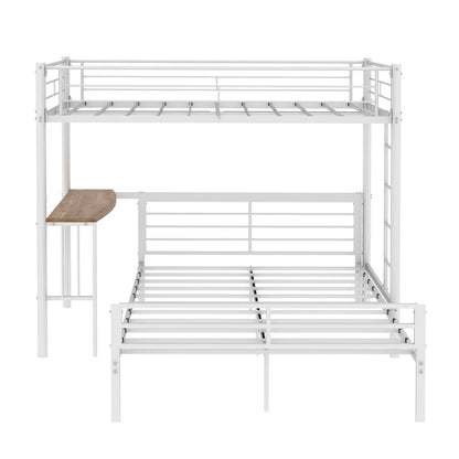 Bunk Bed With Built In Desk & Guardrail Frame