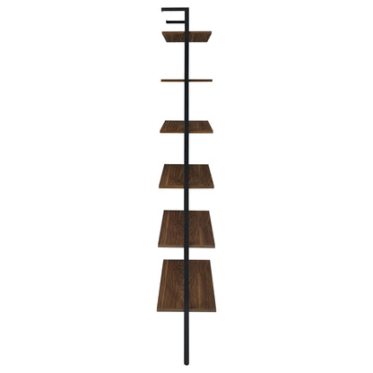 Christy - Owens - 6 Shelf Wall Bookshelf - Walnut