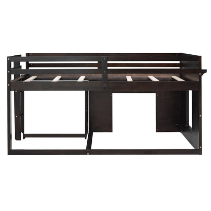 Loft Bed With Cabinet And Shelf