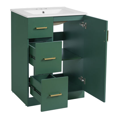 Bathroom Vanity With Under Mount Sink, 2 Drawers And Soft Closing Door