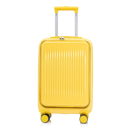 Luggage Set With Cosmetic Case, Combination Lock, Front Opening Design