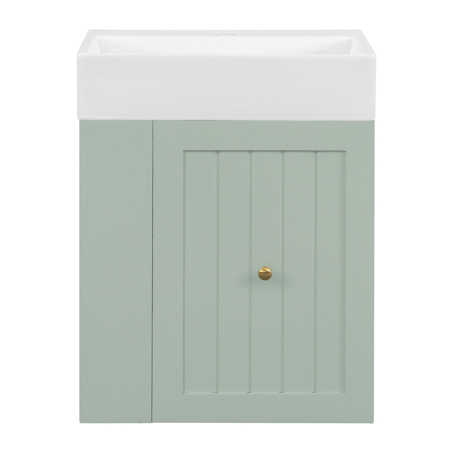 Modern Bathroom Vanity With Sink, Storage Cabinet, Drawer & Side Shelf