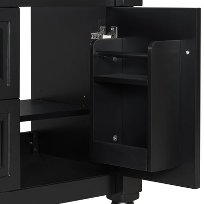 Freestanding Bathroom Vanity With Sink, Adjustable Shelf & Flip Drawer