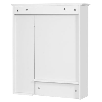 Modern 3 In 1 Bathroom Mirror Cabinet With Adjustable Shelf & Towel Bar