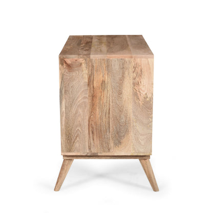 Stylish Style 2 Drawer 2 Door Cabinet, Mango Wood - Natural