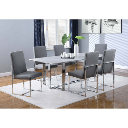 Upholstered Dining Chair Set With Base (Set of 2) - Gray