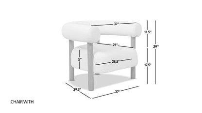 Fuji - Barrel Accent Arm Chair - Ivory White