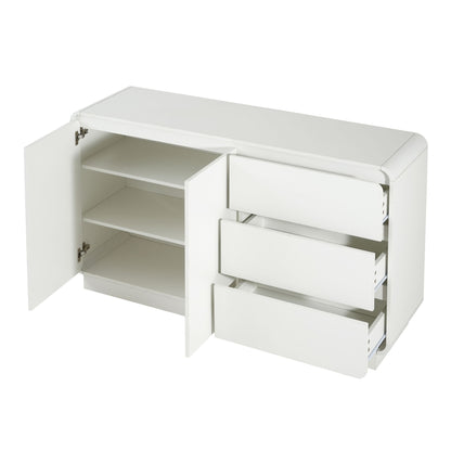Sideboard, Wide Storage With 2 Doors And 3 Drawers