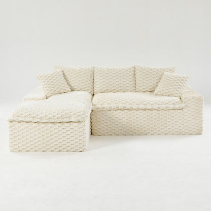 Modular Sofa, Convertible Twin Seat With Chaise Lounge