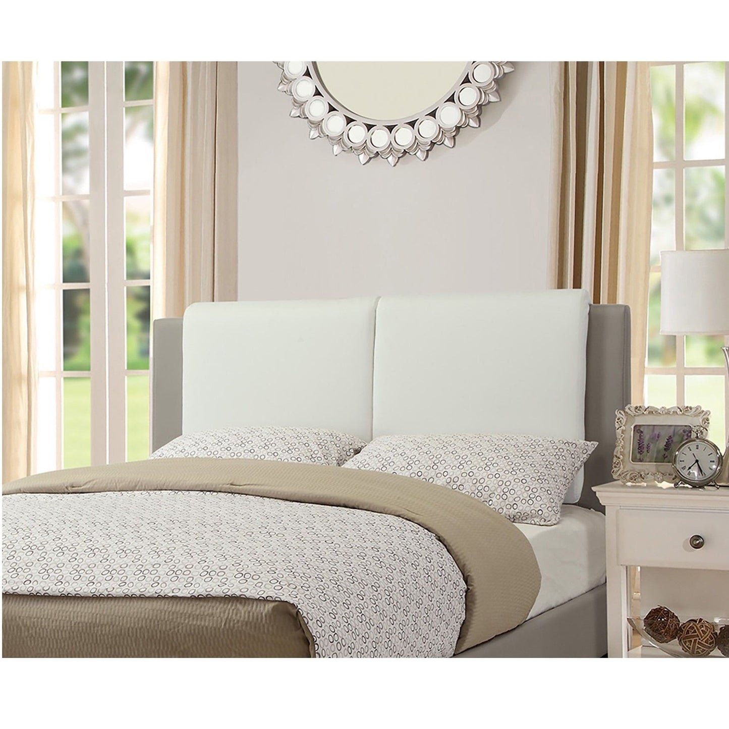 Bed Set With 2 Tone Upholstered Headboard