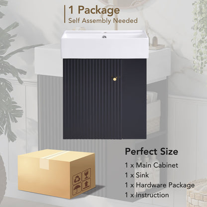 Modern Floating Bathroom Vanity With Ceramic Basin Perfect For Small Bathrooms
