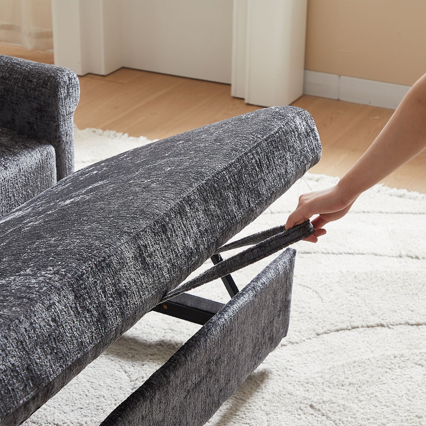 Loveseat Sofa Bed, Pull - Out Couch Sleeper & 2 Pillows