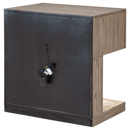 Gibbons - 1 Drawer Nightstand With LED Light - Brown
