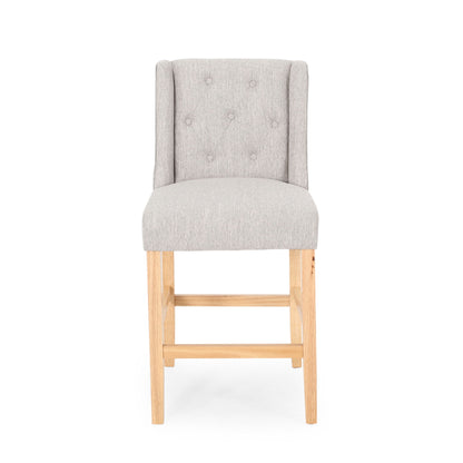 Vienna - Contemporary Fabric Tufted & Wingback Counter Stools (Set of 2)