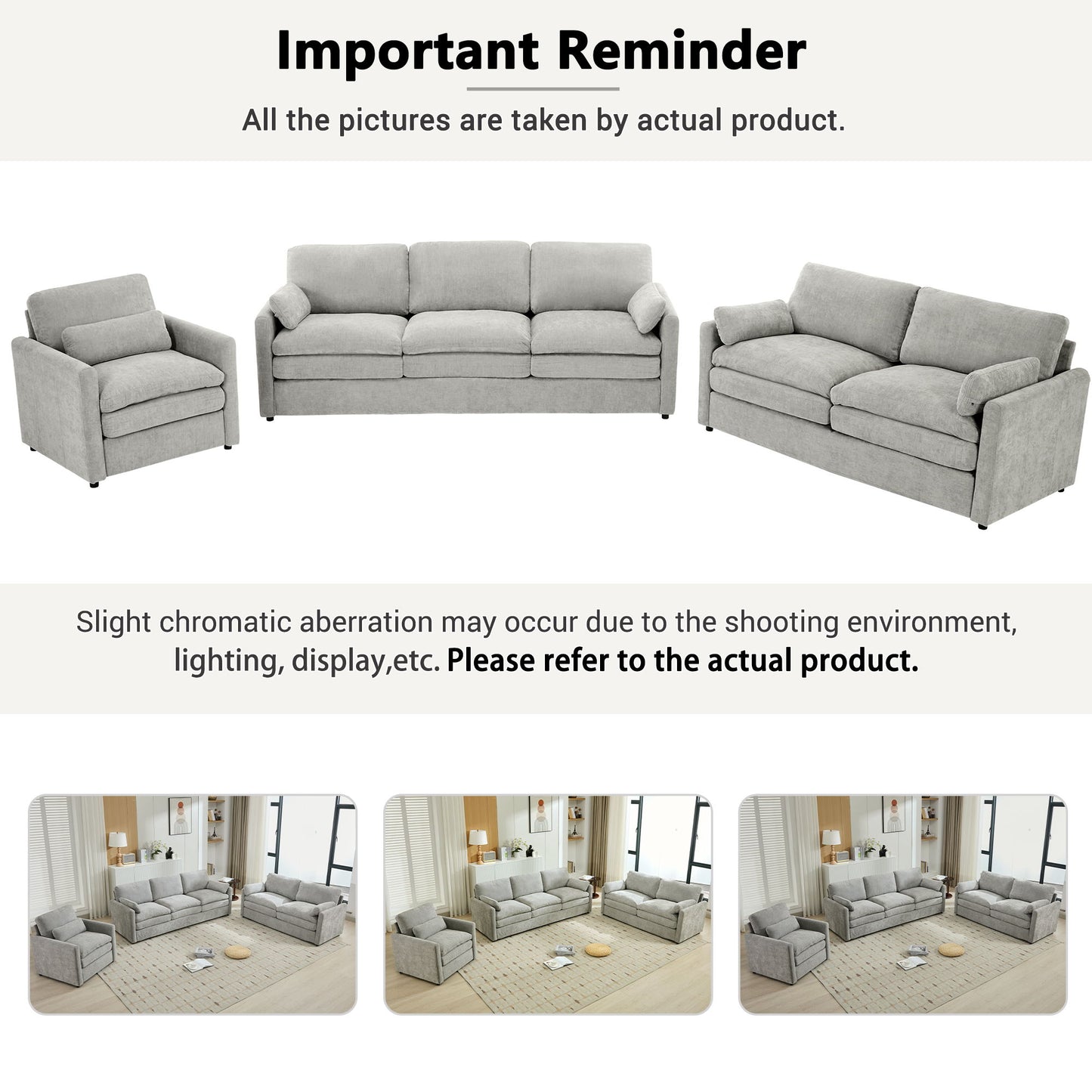 Cozy Upholstered Sofa Set For Living Room