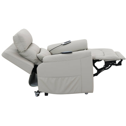 Marsha - Power Recliner With Lift & Massage - Light Gray
